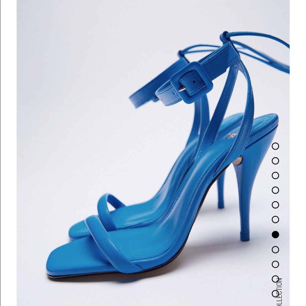 Heeled leather tie sandals